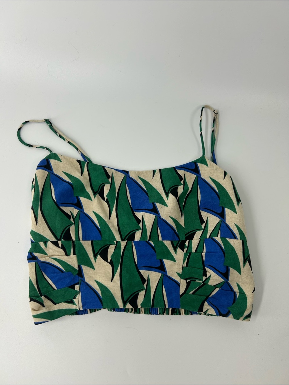 Zara Green Blue and Cream Printed Shorts Set - Picture 8 of 12